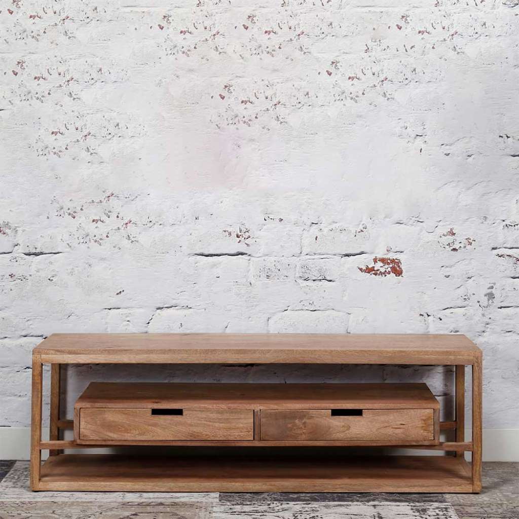 Fernseher Unterschrank aus Mangobaum Massivholz 140 cm breit