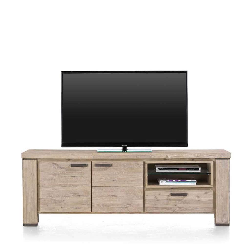 TV Lowboard in Holz Grey Wash 170 cm breit