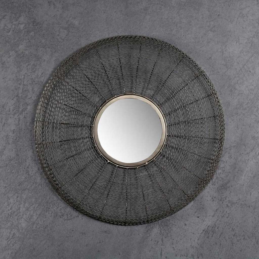 Runder Spiegel mit Metallrahmen modern