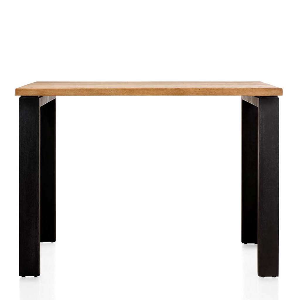 Massivholztisch in Eichefarben und Schwarz 130 cm breit