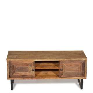 TV Board aus Teak Recyclingholz Türen