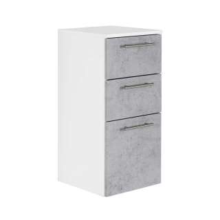 Badezimmer Unterschrank in Beton Grau und Weiß 75 cm hoch
