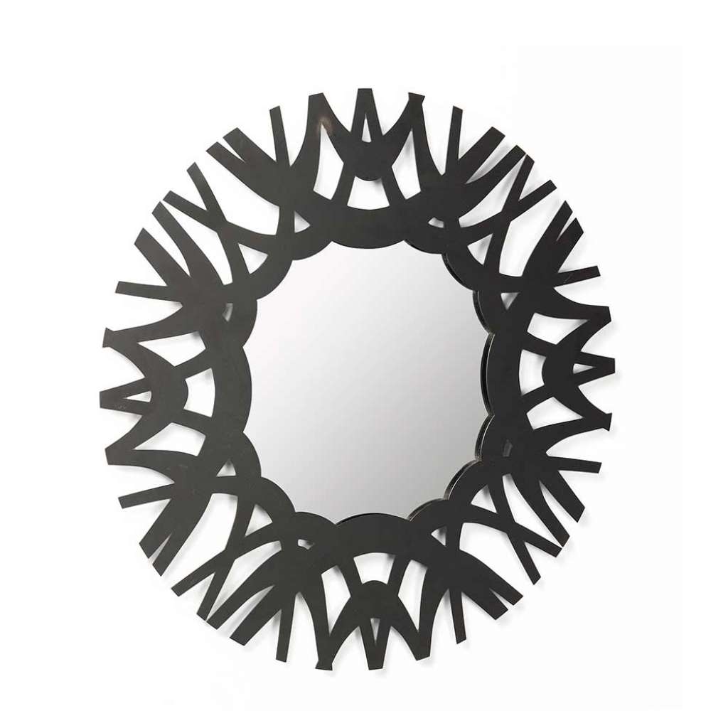 Design Wandspiegel mit Metallrahmen Schwarz