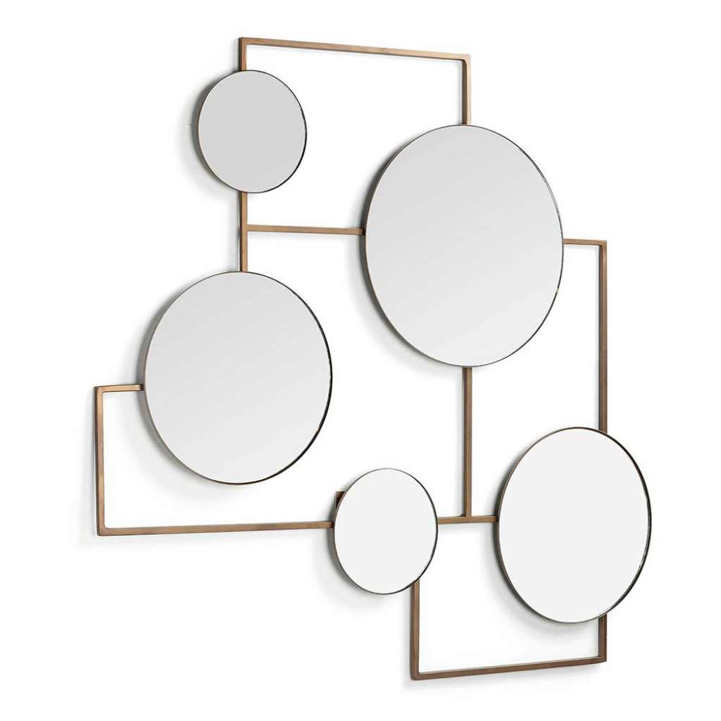 Design Spiegel in Altgoldfarben Retrostil