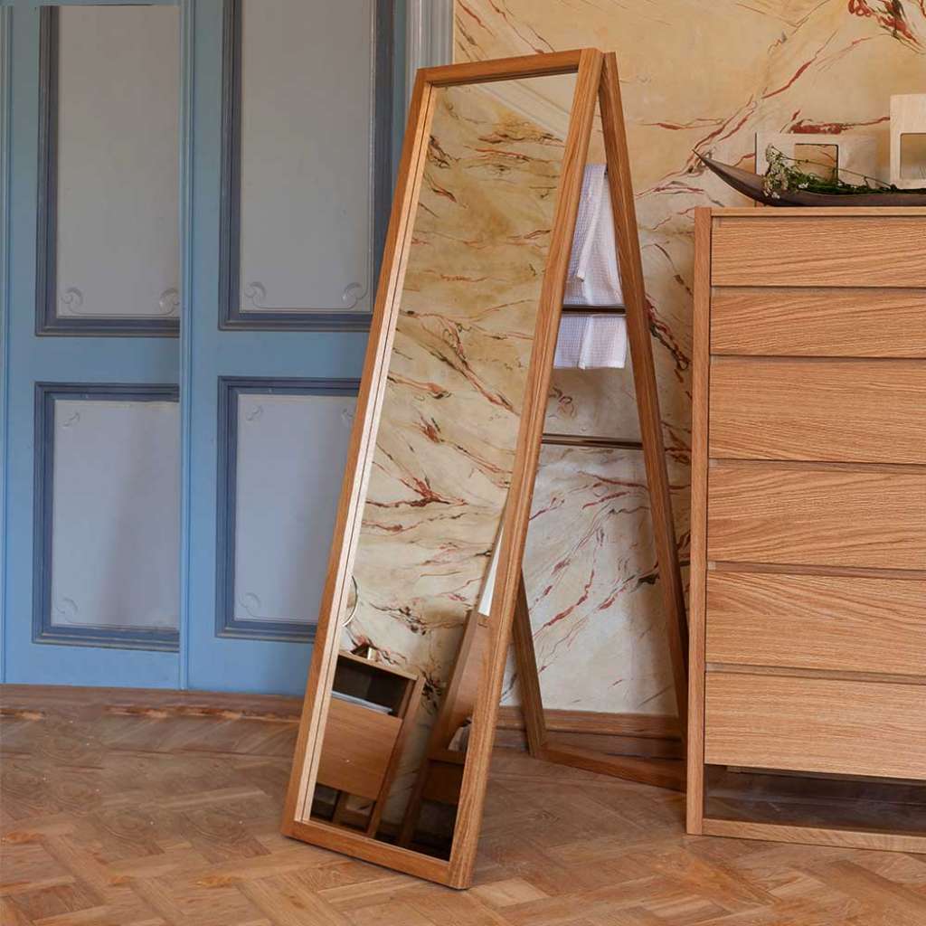 Standspiegel aus Eiche Massivholz 60 cm breit