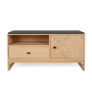 Garderobenbank in Eiche Bianco 100 cm breit
