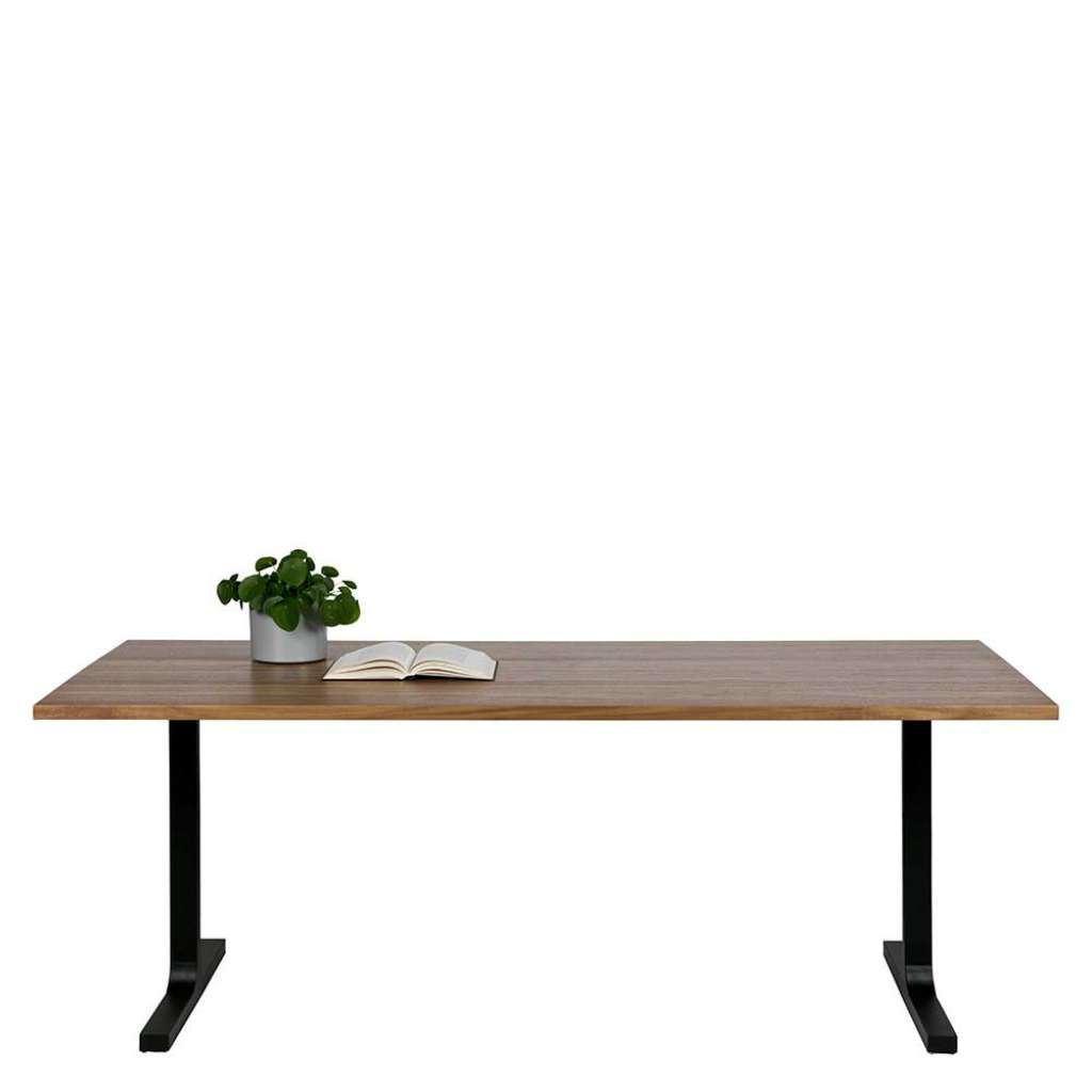 Küchen Tisch in Nussbaumfarben und Schwarz Retrostil