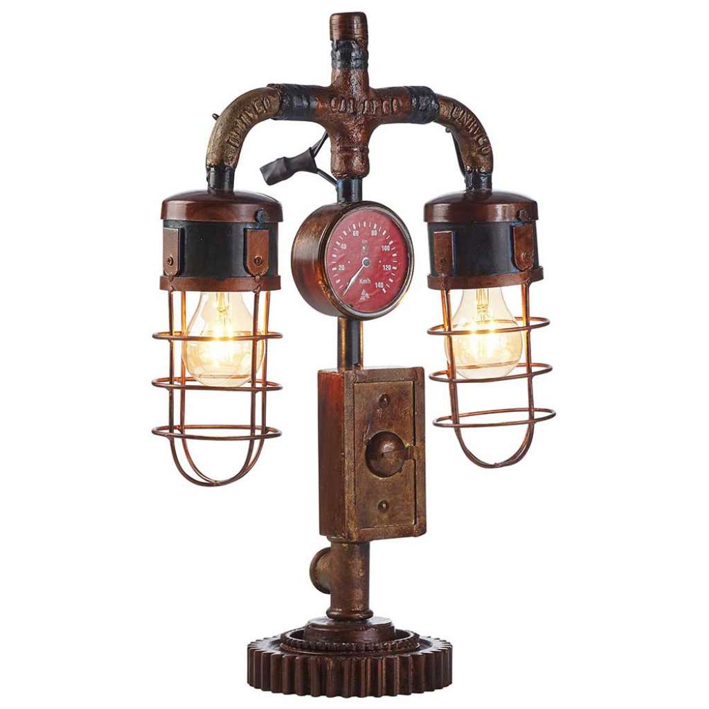 Tischlampe in Kupferfarben Eisen
