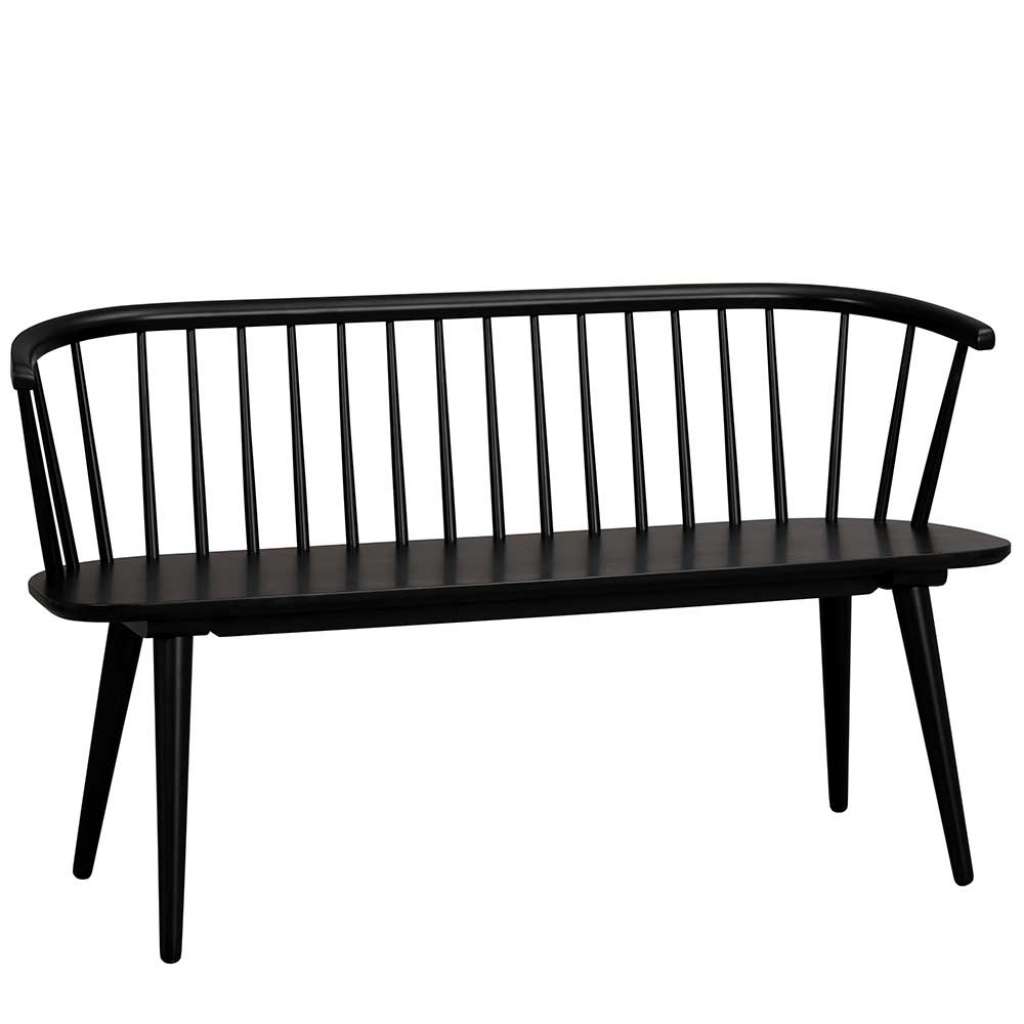 Retrostil Sitzbank in Schwarz 45 cm Sitzhöhe