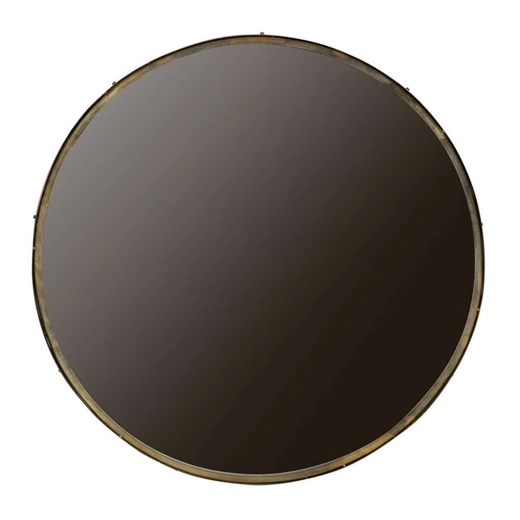 Runder Spiegel in Messingfarben Metallrahmen