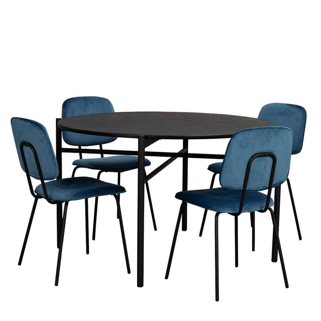 Küchentisch in Schwarz runde Form