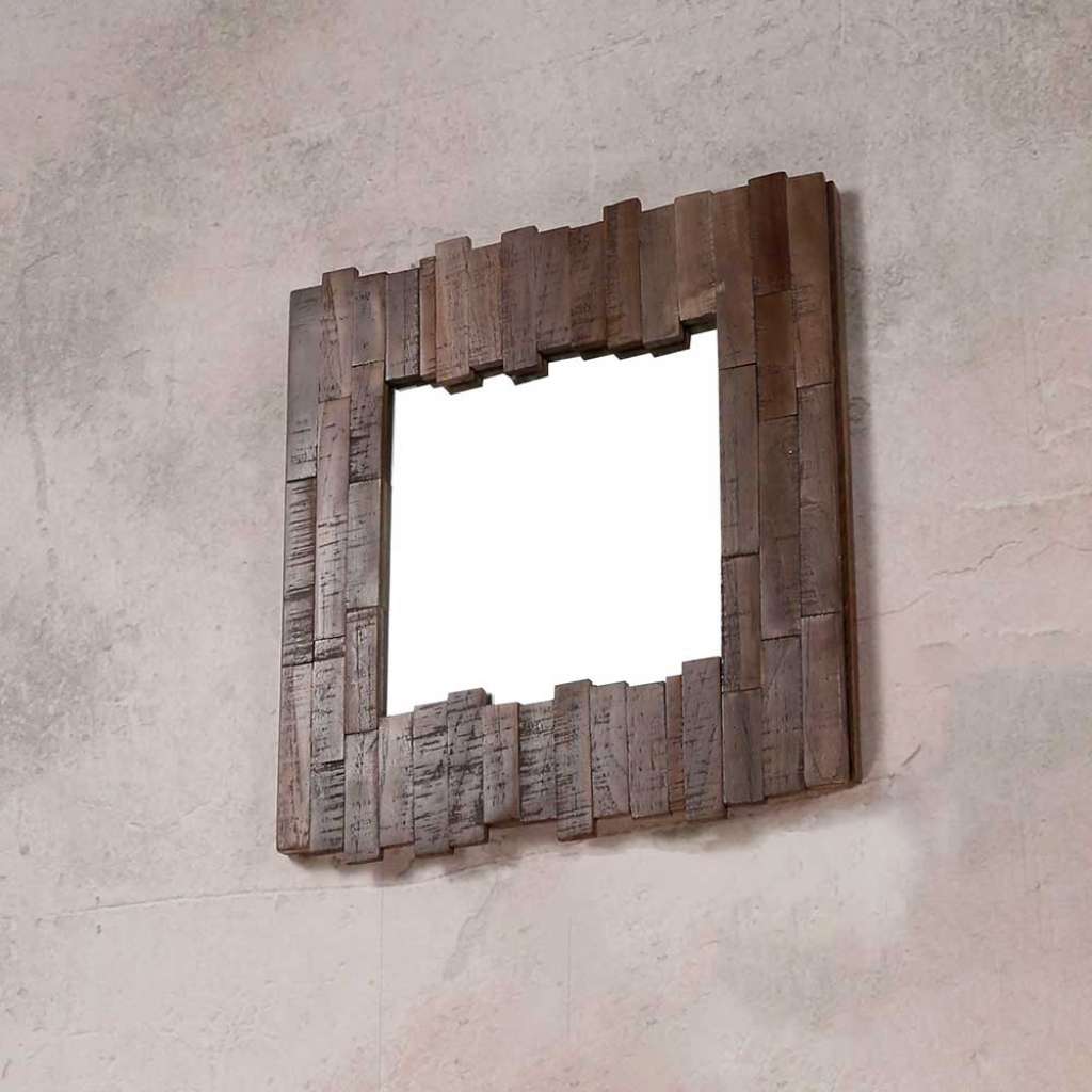 Dielenspiegel aus Teak Recyclingholz 45 cm breit