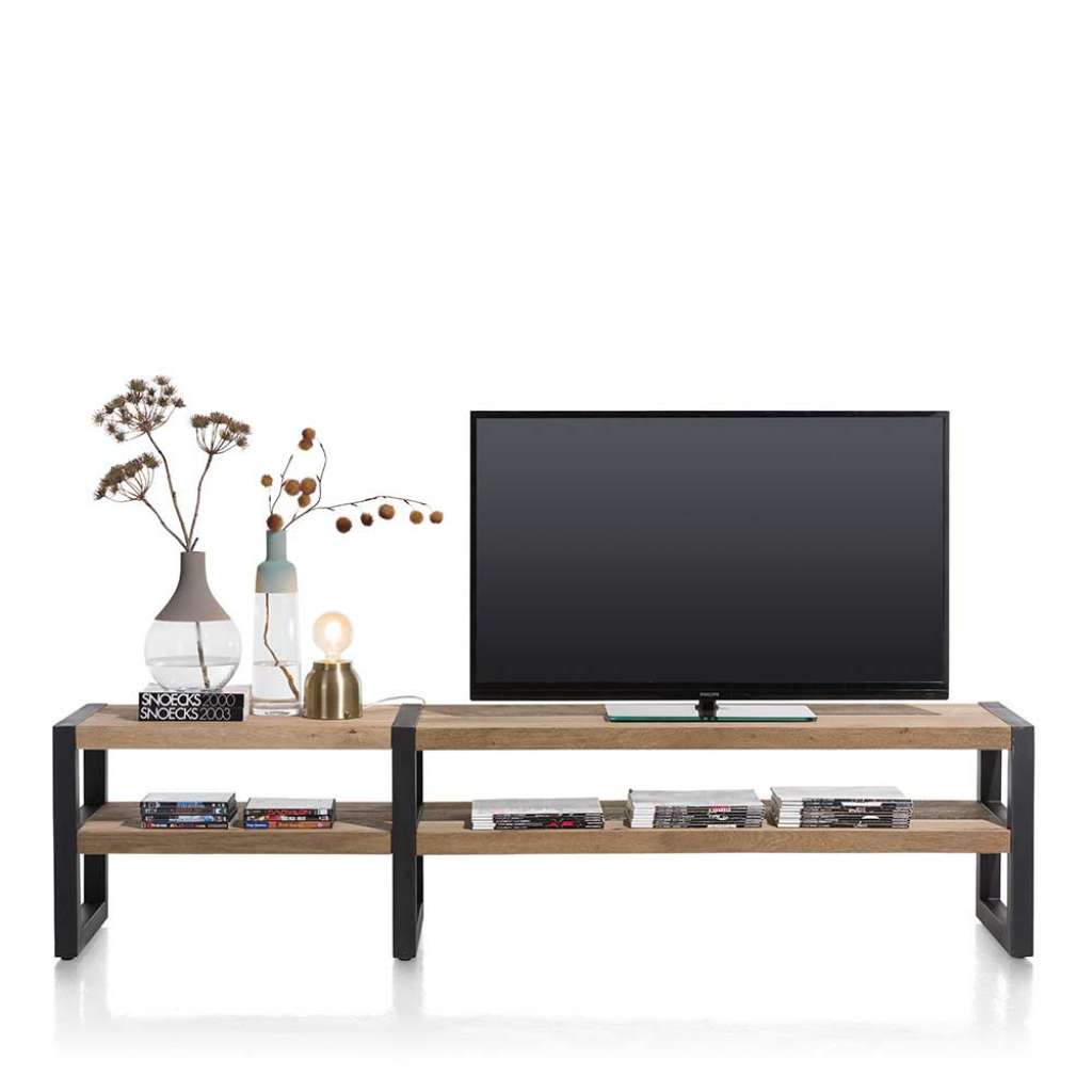 Fernsehetisch mit Wildeiche furniert 210 cm breit