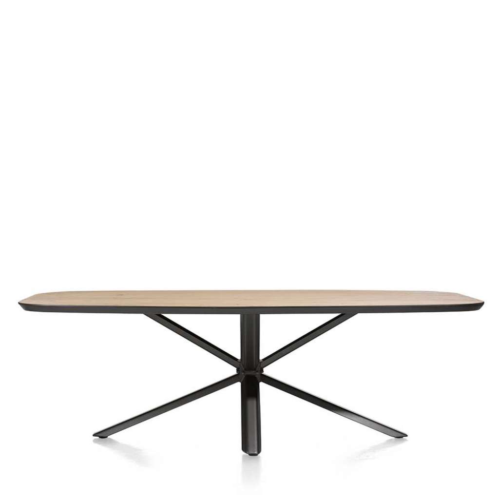 Esszimmer Tisch mit Eiche furniert 4-Fußgestell aus Stahl