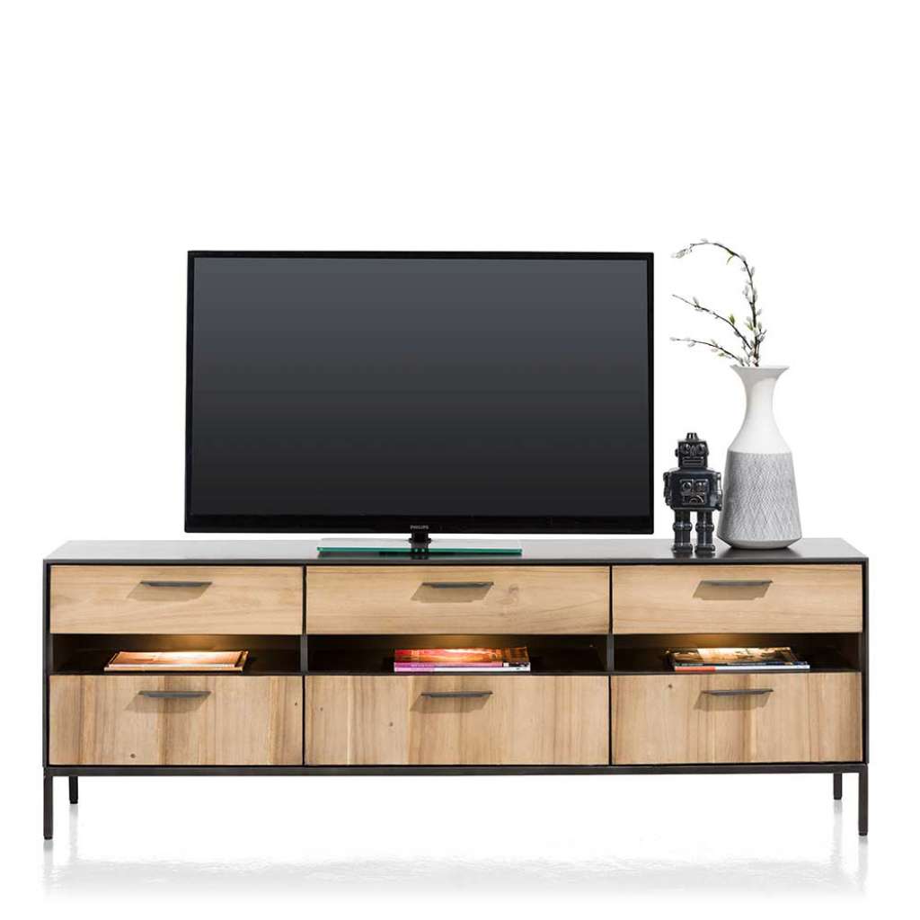 Fernsehtisch mit LED Beleuchtung Klappe