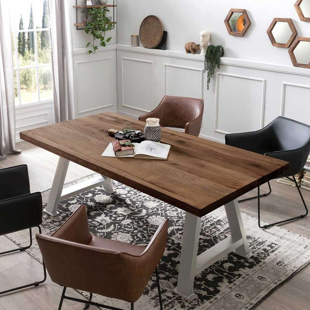 Esszimmertisch Eiche Massivholz Antik Finish