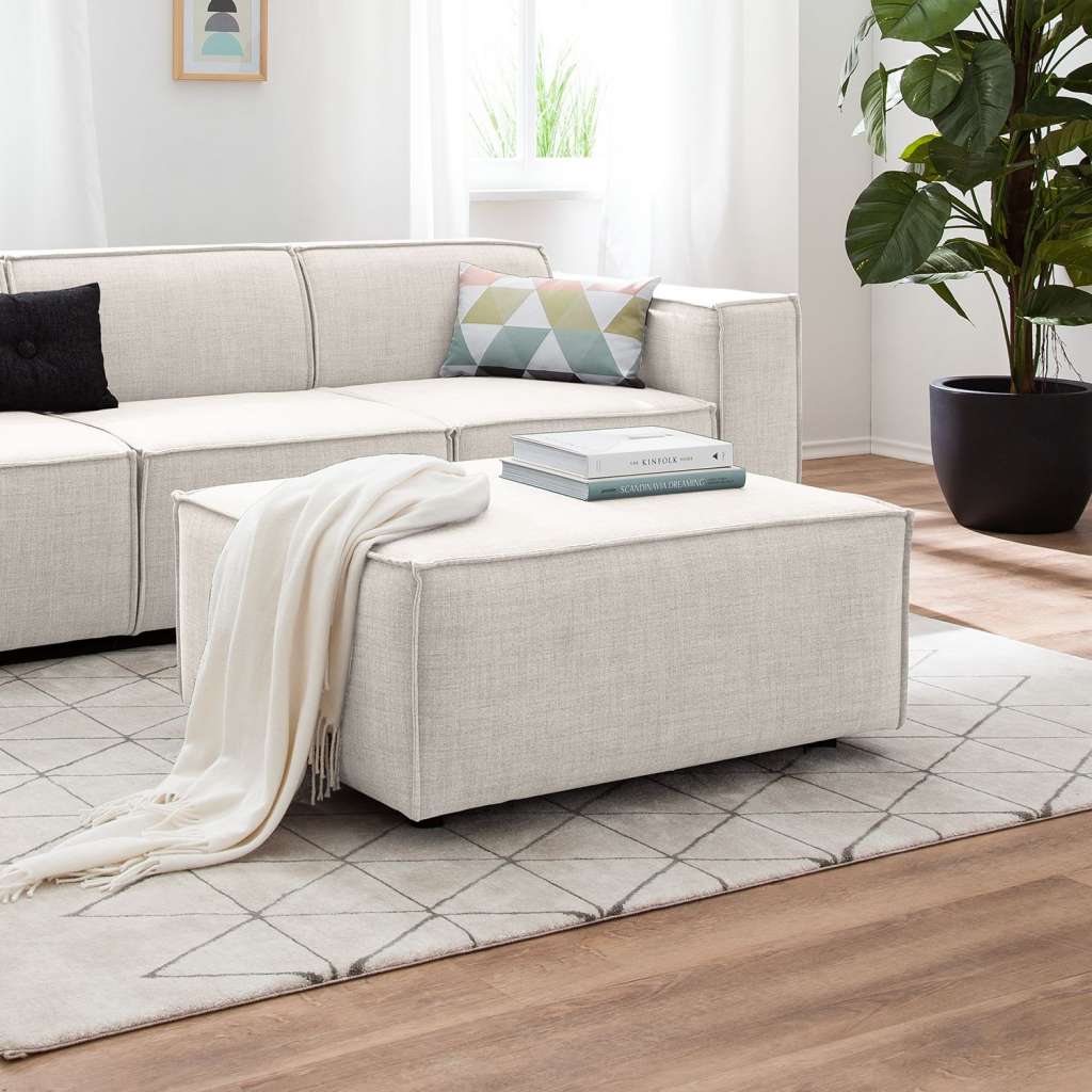 home24 Polsterhocker Kinx Webstoff