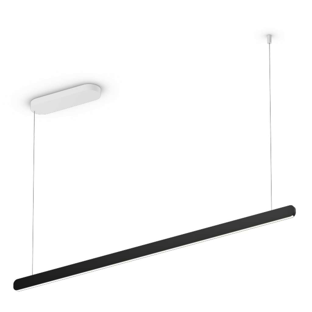 Occhio - Mito linear volo 140 Pendelleuchte - weiß/schwarz - indoor