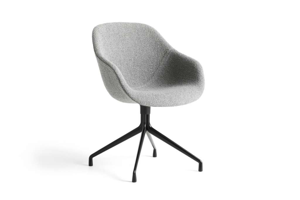 HAY - About A Chair AAC 121 - Bezug: Kvadrat Divina Melange 120  Gestell: schwarz pulverbeschichtet - gepolstert - indoor