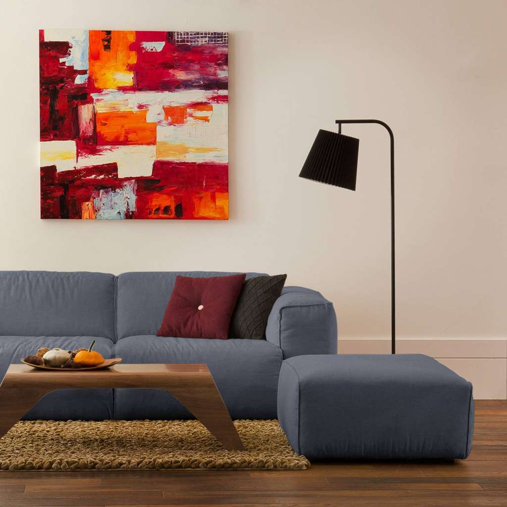 home24 Polsterhocker Hudson Webstoff