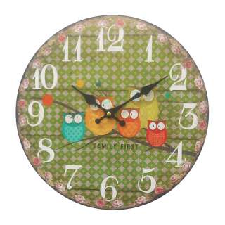 home24 Wanduhr Eulenfamilie