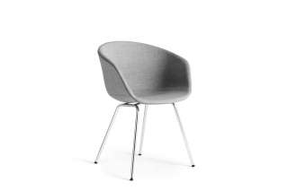 HAY - About A Chair AAC 27 - bezogene Sitzschale - Gestell weiß pulverbeschichtet - indoor