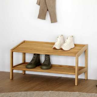 Regal für Schuhe im Skandi Design Eiche Massivholz
