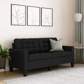 Schwarze Kunstleder Couch in modernem Design 50 cm Sitzhöhe