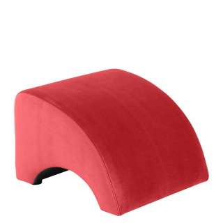 Sessel Fusshocker Rot mit Bezug aus Samtvelours modernem Design
