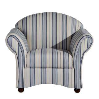 Sessel mit Streifen Muster in Blau und Weiß 44 cm Sitzhöhe