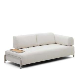 Sofa mit Tablett aus Chenillegewebe Vierfußgestell aus Metall