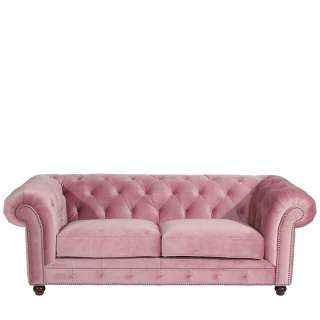 Sofa Rose Chesterfield aus Samtvelours 216 cm breit - 100 cm tief
