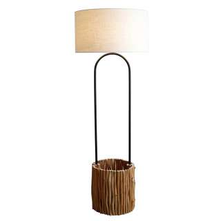 Stehleuchte Treibholz-Metall Weiß 155 cm hoch Skandi Design