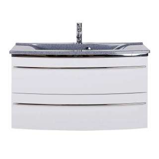 Waschtischschrank mit Becken in Weiß Hochglanz die Wandmontage