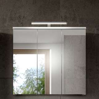 Weißer Bad Spiegelschrank optional mit Beleuchtung 65 cm breit
