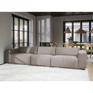 Wohnzimmer Couch 4 Sitze in Beige Stoff 314 cm breit - 70 cm hoch