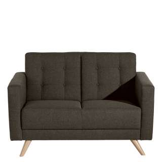 Wohnzimmer Couch braun mit zwei Sitzplätzen 128 cm breit