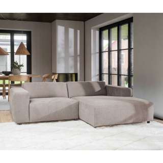 Wohnzimmer Couch L Form in Beige Stoff 234 cm breit - 161 cm tief