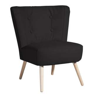 Wohnzimmer Sessel schwarz klein im Retrostil 80 cm hoch