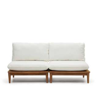 Zweiersofa Terrasse Wintergarten mit Vierfußgestell aus Holz Teak Massivholz