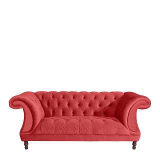 Zweisitzer Samtvelours Sofa in Rot neuen Barockstil